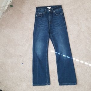 H&M high waisted crop jeans dark wash denim size 4